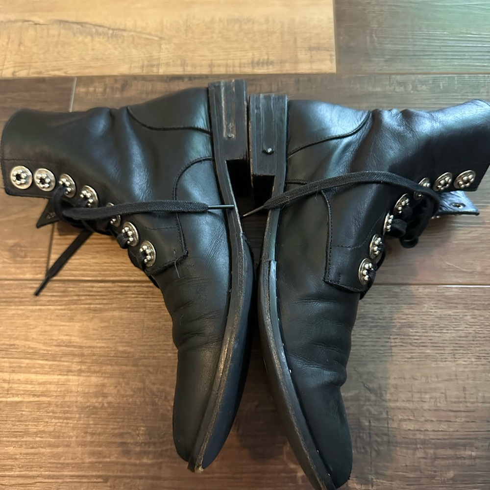 Frēda Salvador RALF Lace Up Combat Boots Size 7 black With silver hardware - Picture 8 of 16